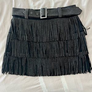 Metallic Fringe Skort, NWOT, Size Small